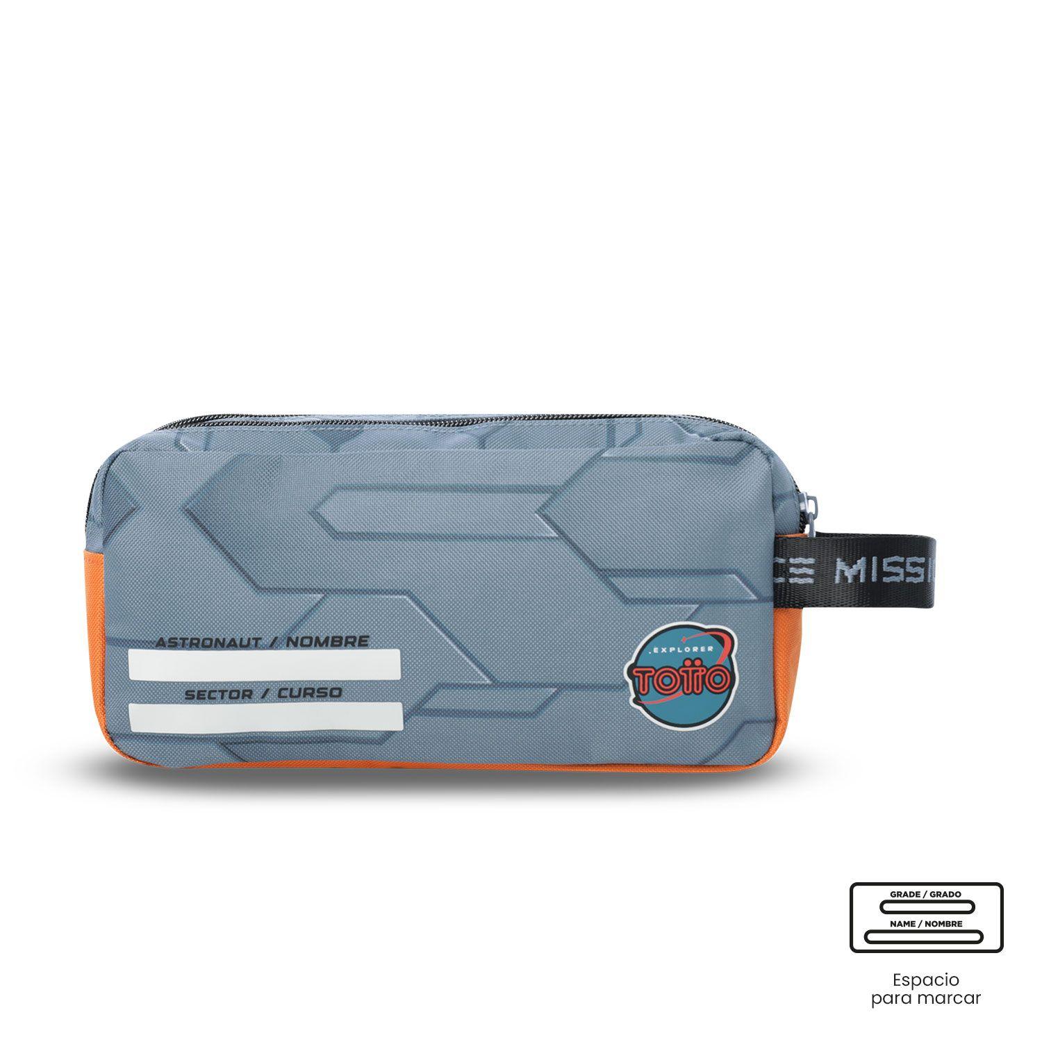 Estuche escolar Niño 2 cuerpos Gemini Grande Gris Totto-3