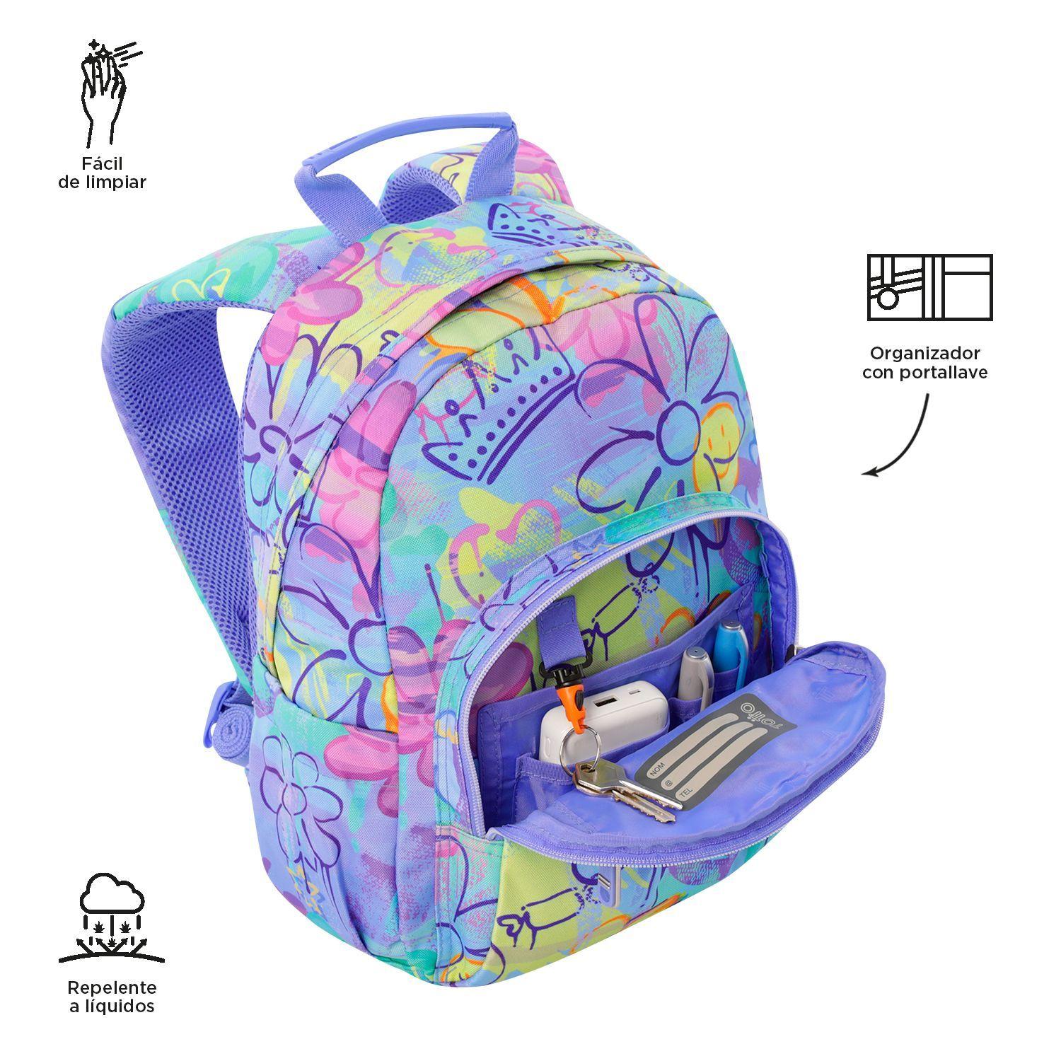 Mochila Escolar Para Niñas Notebook 10" Tempera Morado Totto-5