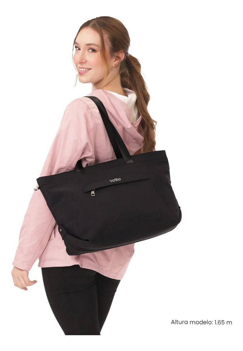 Tote Bag Para Mujer Madrid Porta Pc 15  Grande Negro-1