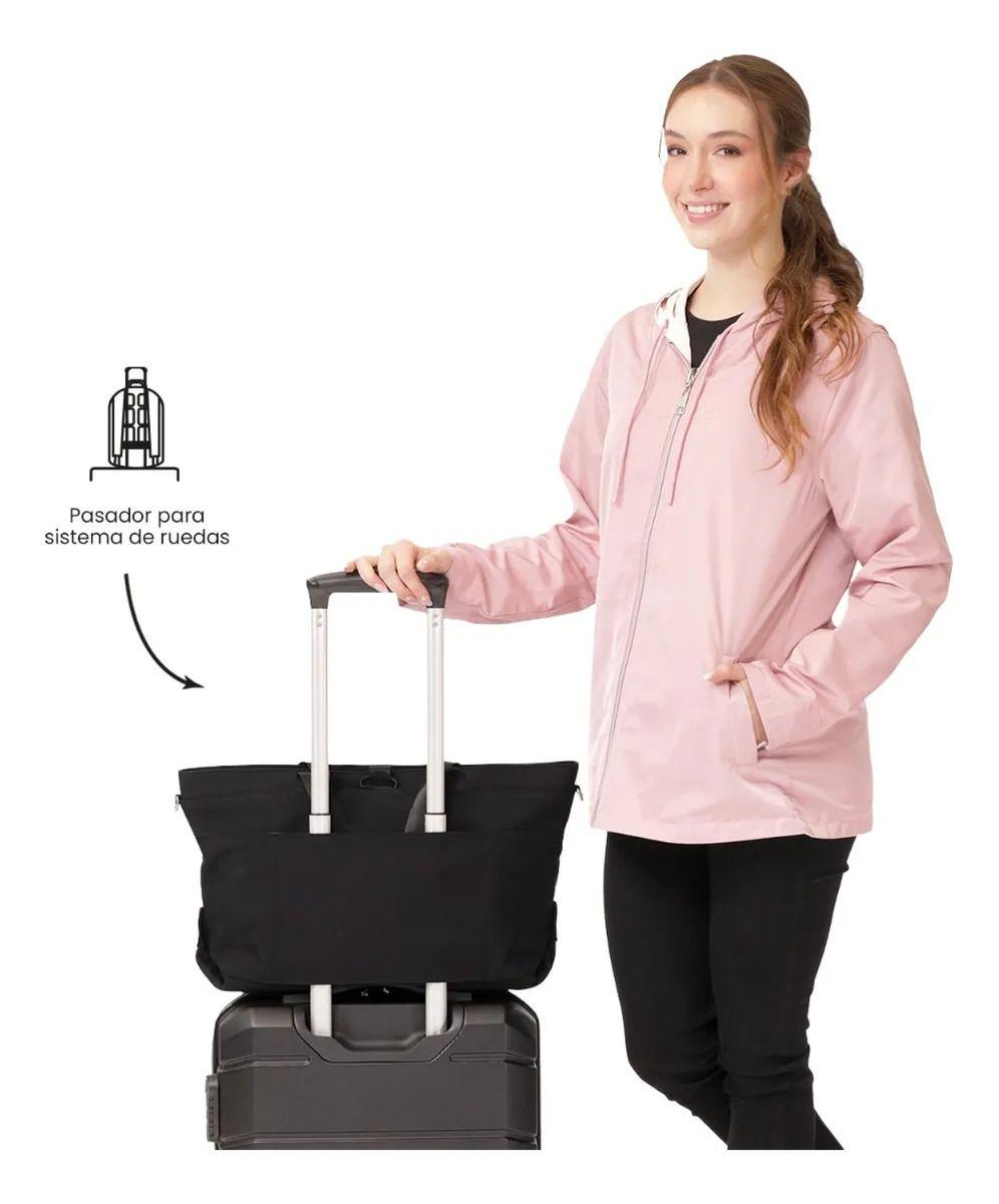 Tote Bag Para Mujer Madrid Porta Pc 15  Grande Negro-5