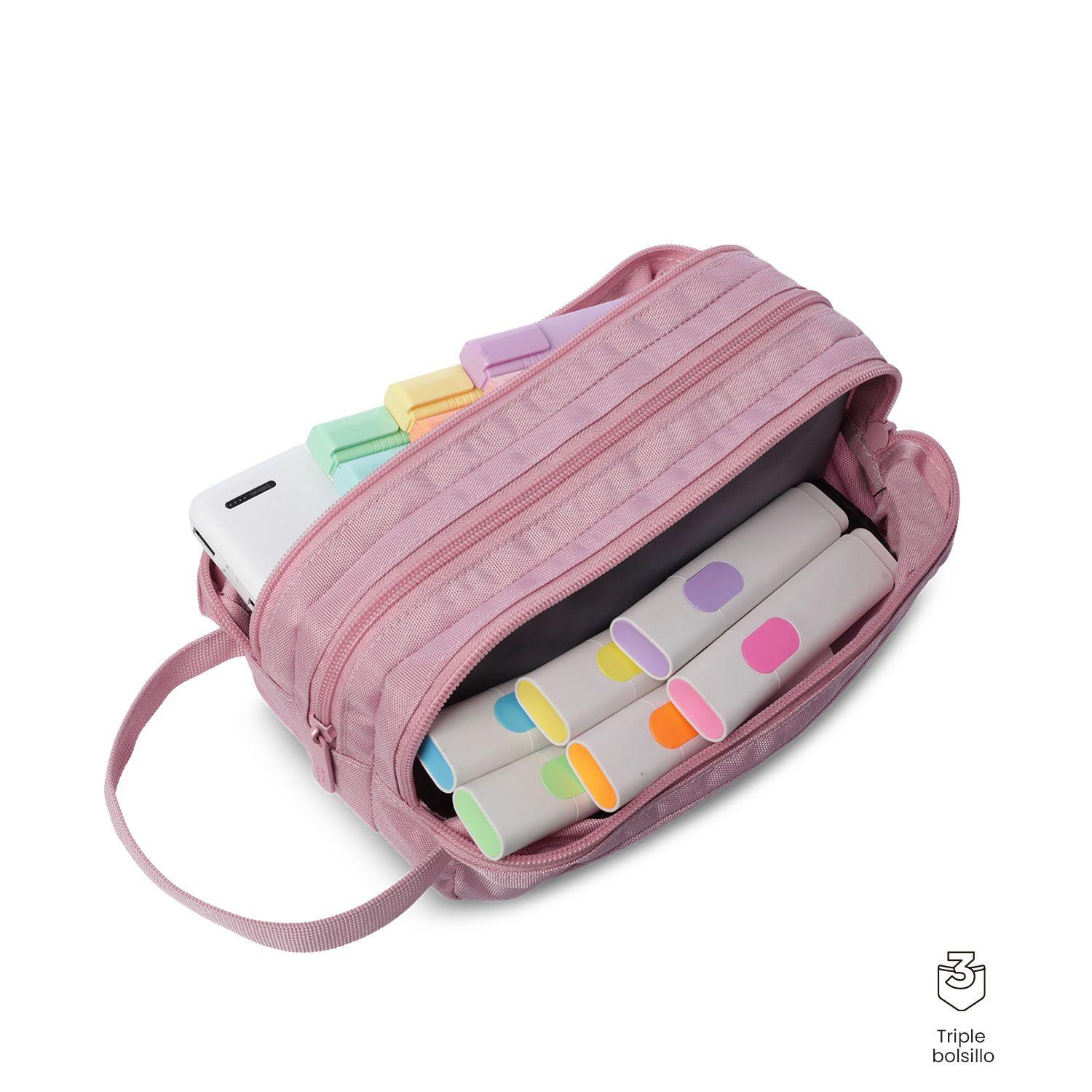 Estuche Multiuso Trik Grande Rosada-3