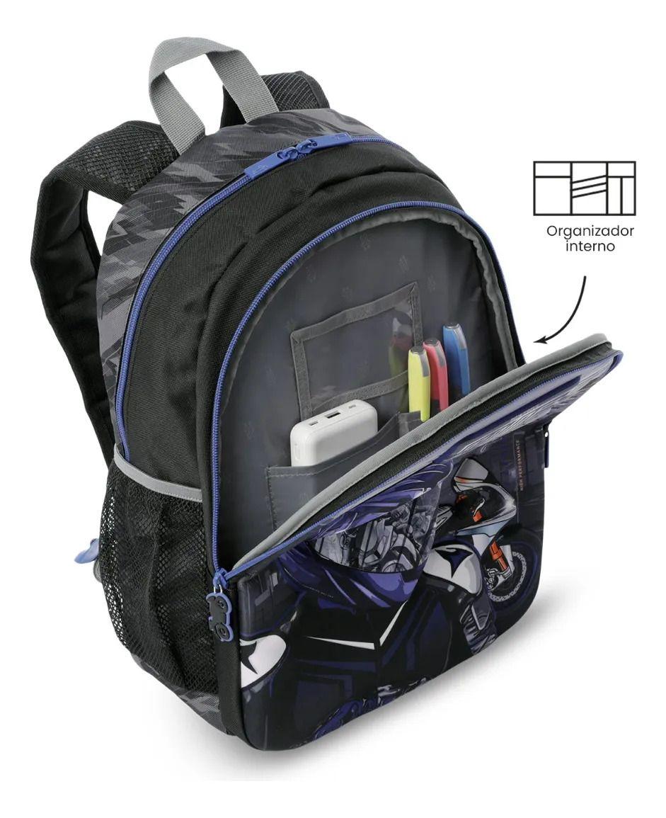 Pack Escolar X3 Morral +lonchera+multiuso Helmet Racer Negro-3