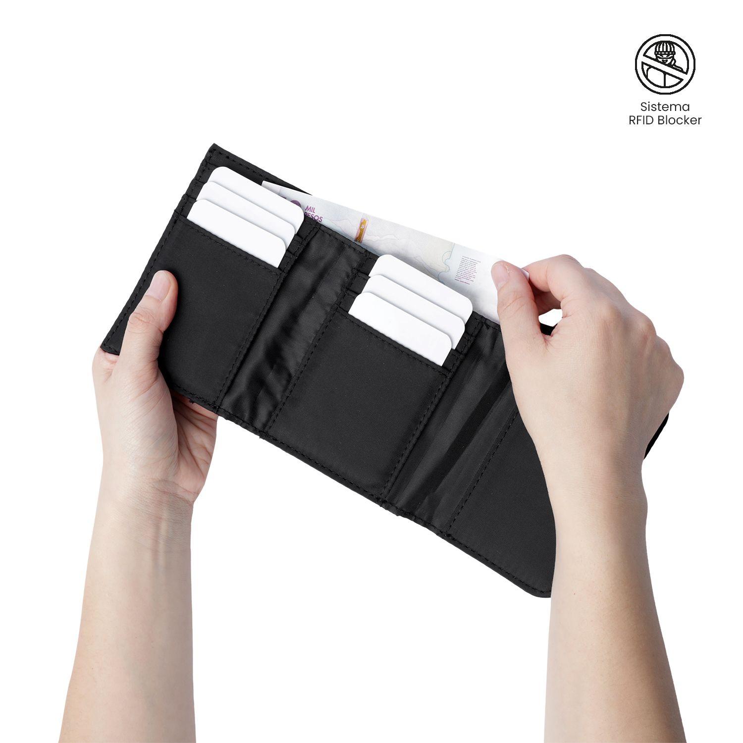 Billetera Totto Mujer Roxanne con RFID Blocker Negra-2