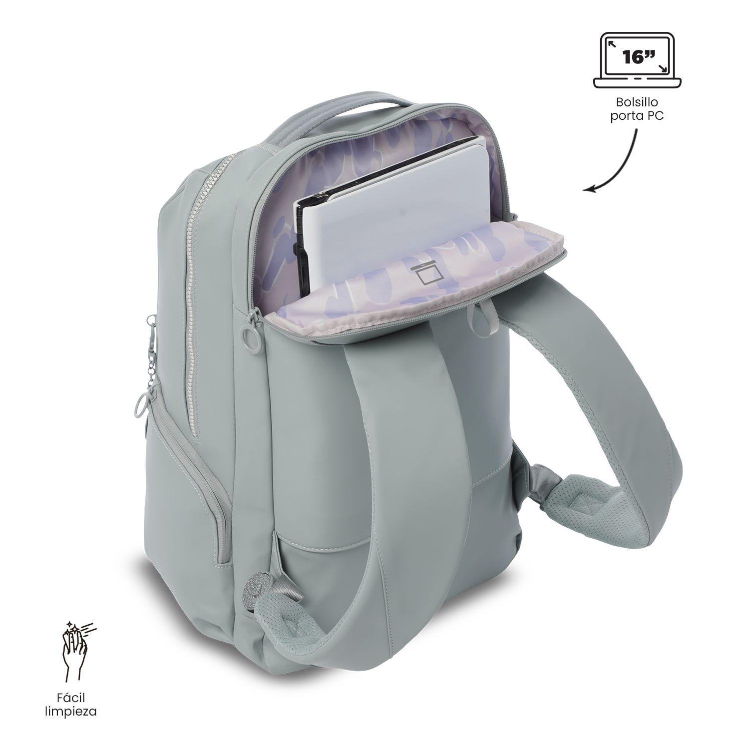 Mochila Ejecutivo Porta PC 16" Laila Verde Mujer-4