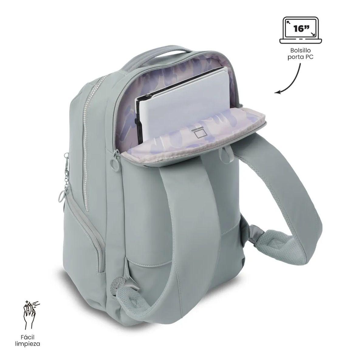 Mochila Ejecutivo Porta Pc 16  Laila Verde Mujer-4