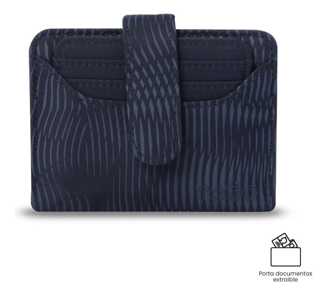 Billetera Texture Dull Con Rfid Blocker Azul-4