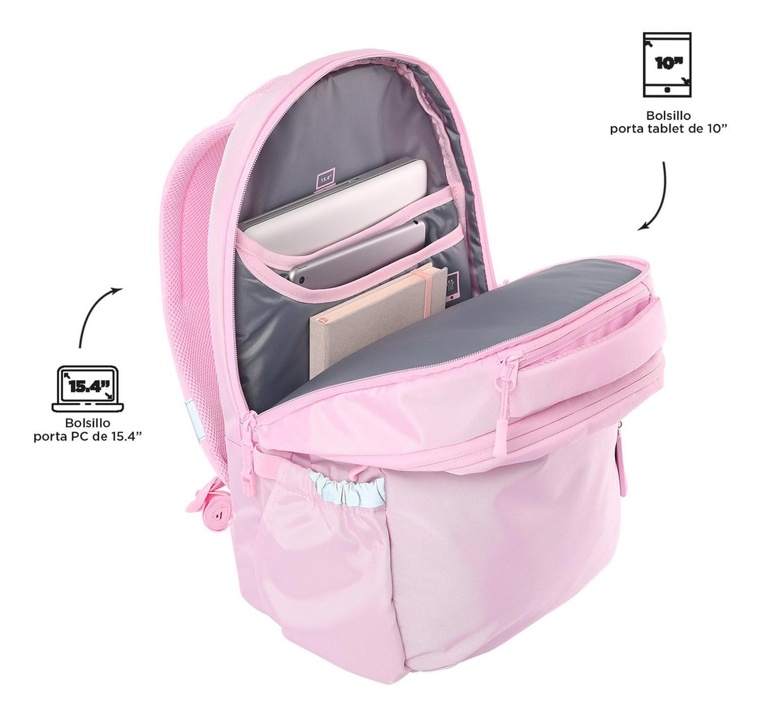 Mochila Ejecutiva Mujer Totto Indo Rosado Cherry Blossom-4