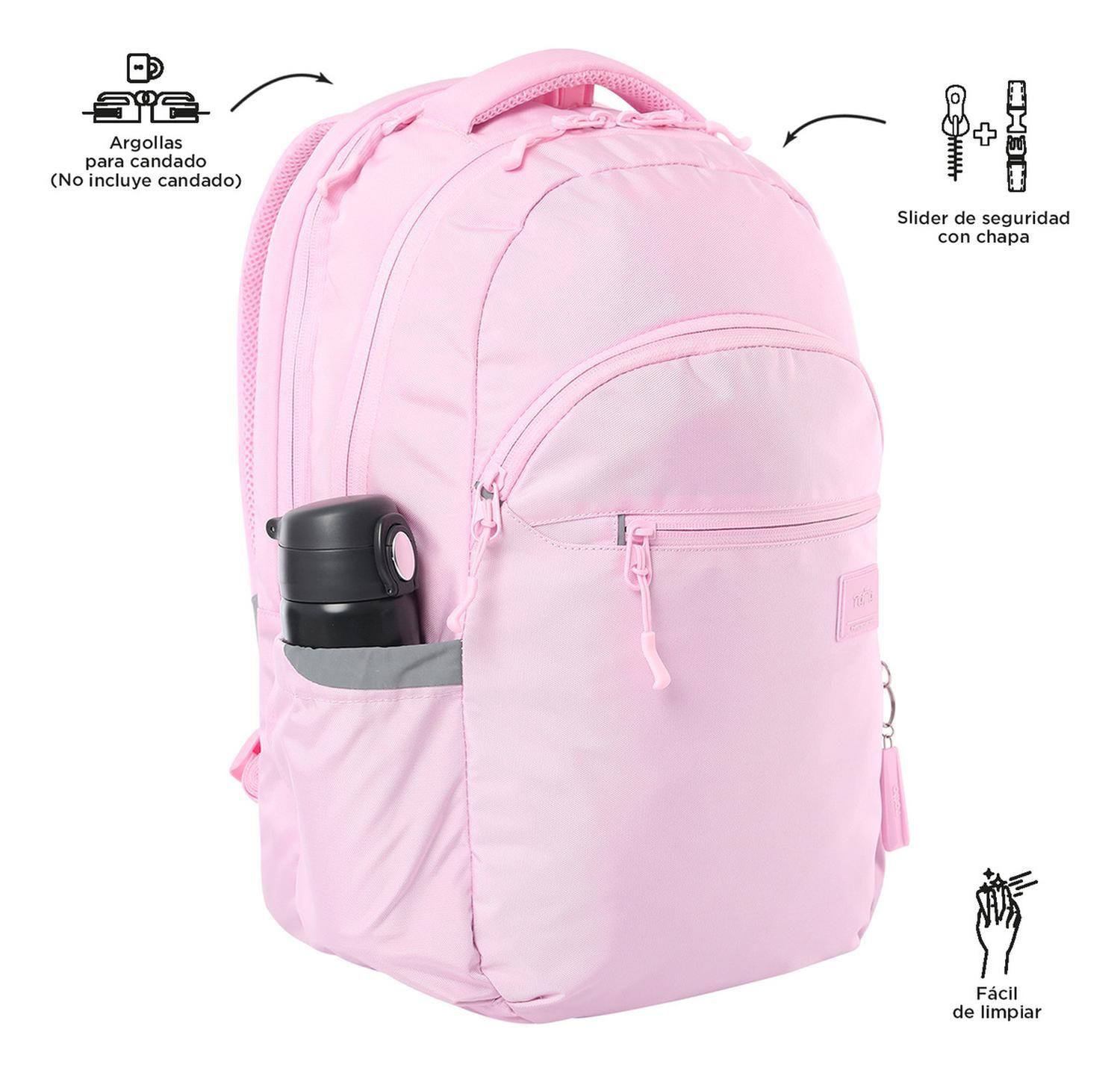 Mochila Ejecutiva Mujer Totto Indo Rosado Cherry Blossom-7