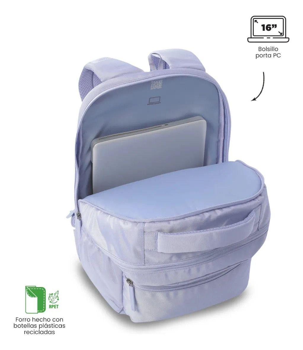 Mochila Universitario  Comfort 2.0 Porta Pc 16  Morado-4