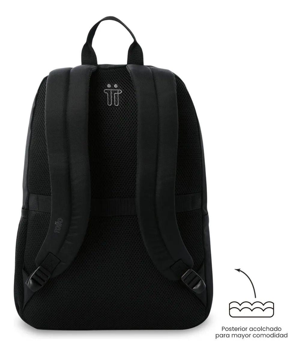 Mochila Universitario Koji Porta Pc 15.4  Negro Unisex-3