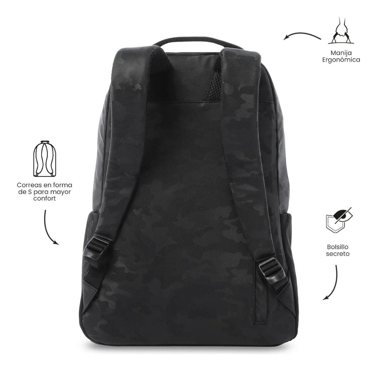 Mochila Universitario  Detroit Porta Pc 16  Negro-3