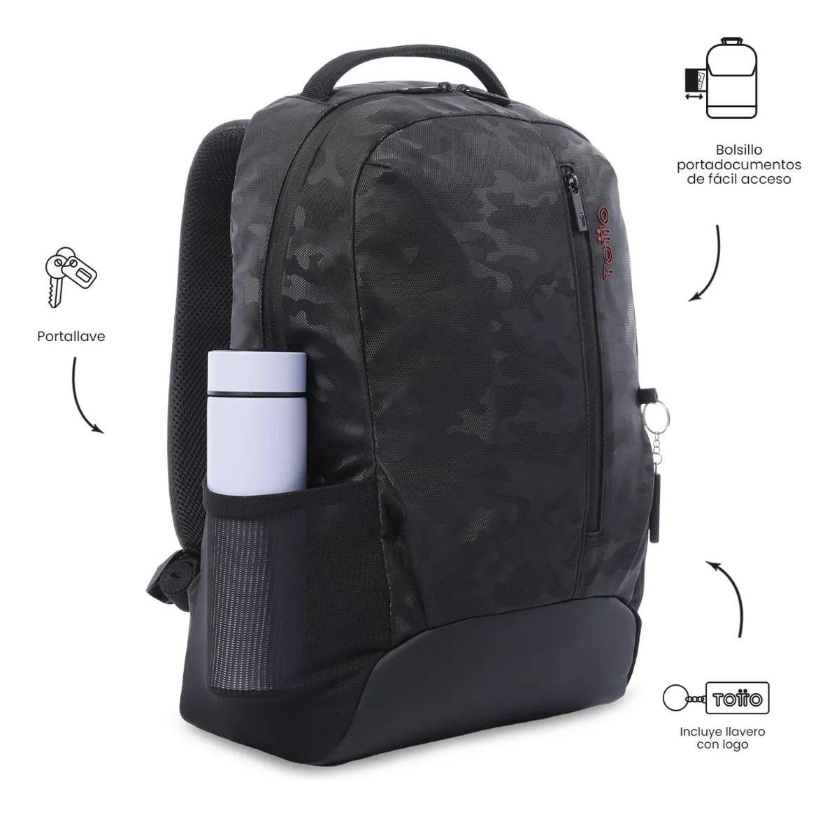 Mochila Universitario  Detroit Porta Pc 16  Negro-5