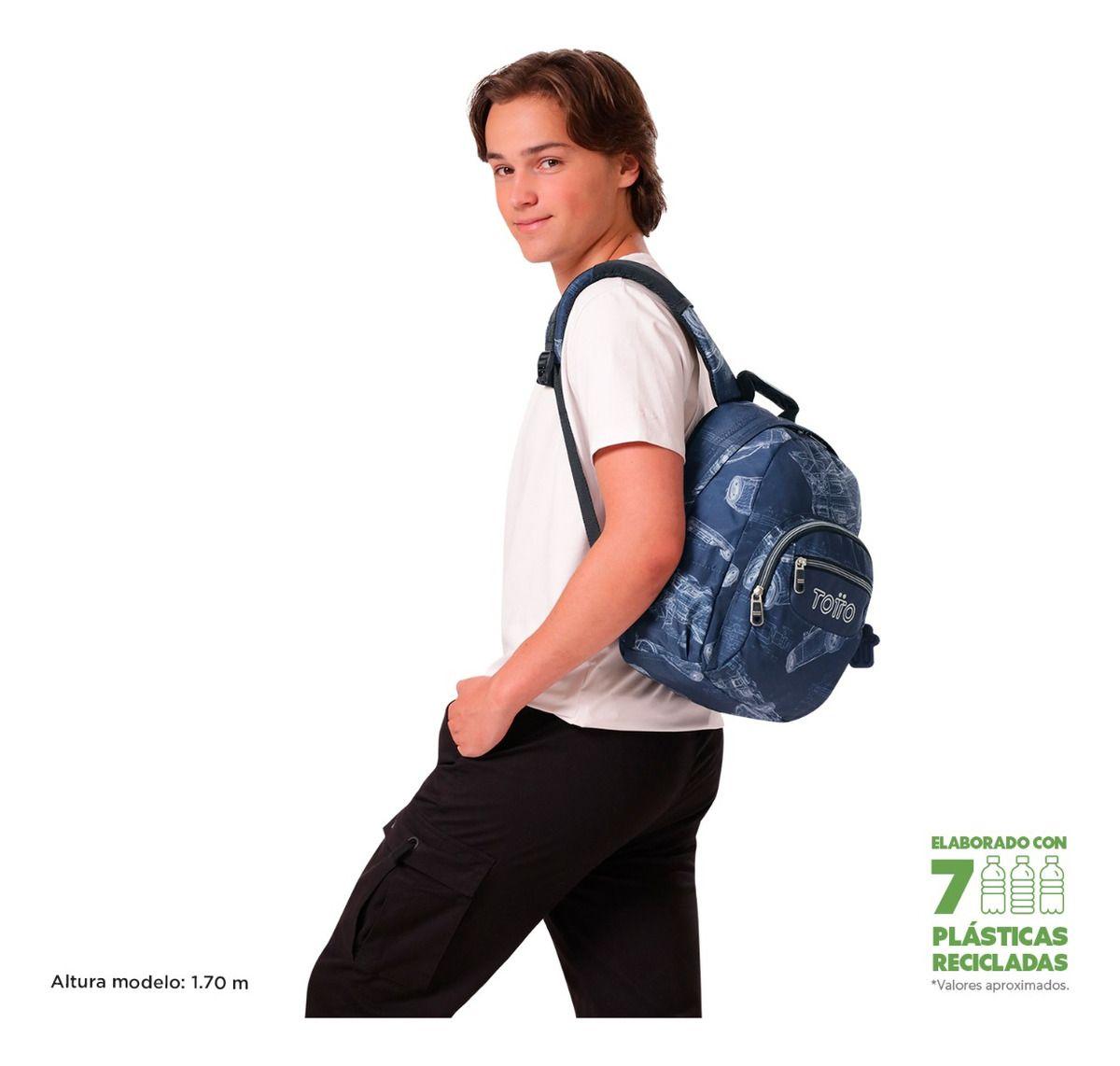 Mochila Urbana Notebook Escolar Totto Classic Tempera Niño-1