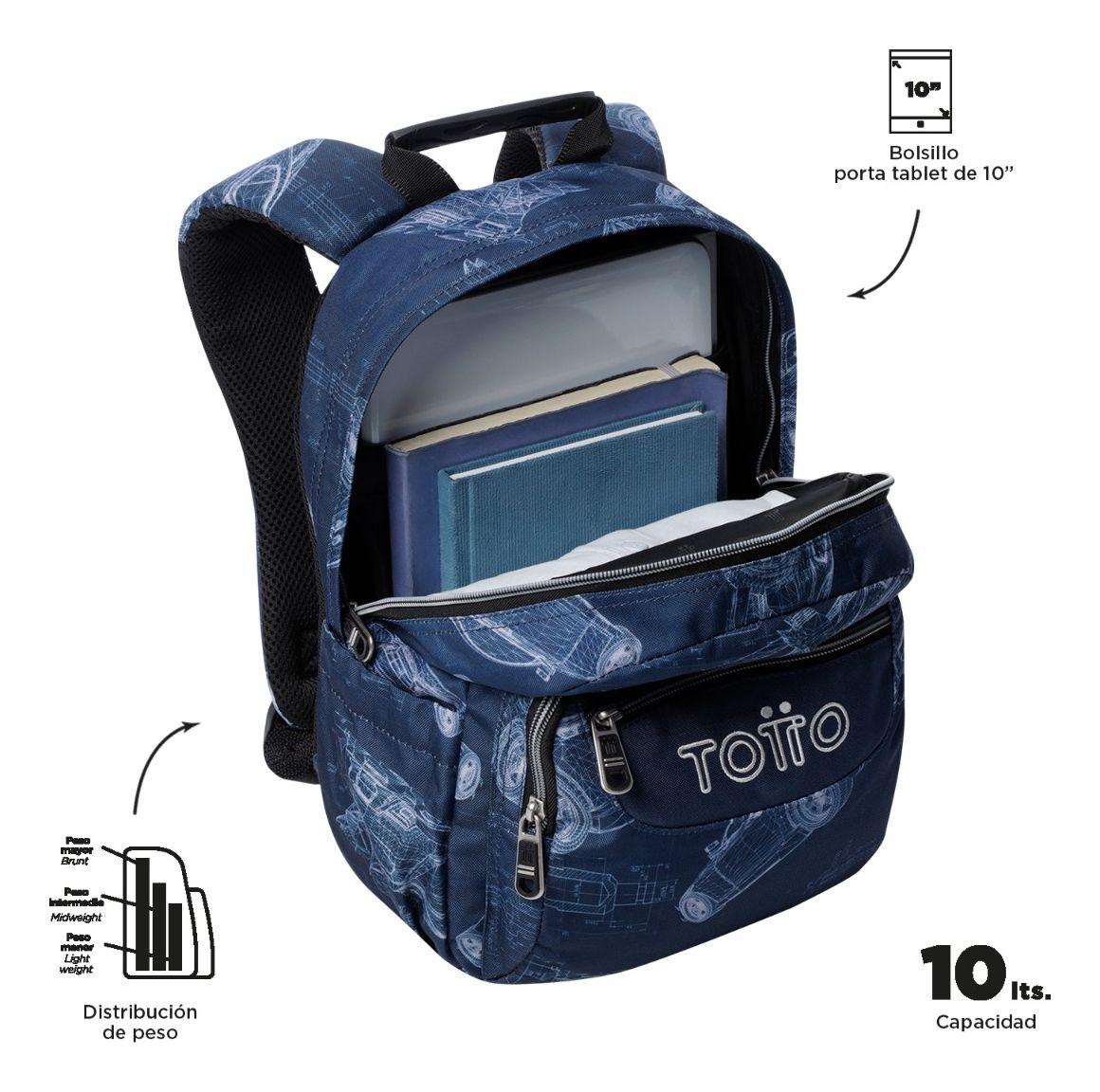 Mochila Urbana Notebook Escolar Totto Classic Tempera Niño-4