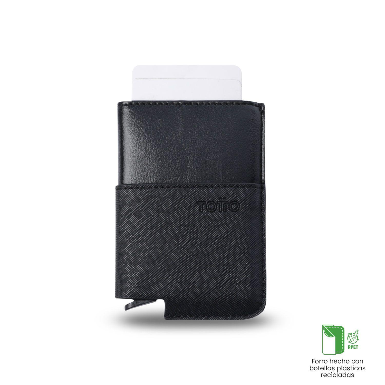 Porta Documentos Saffiano Tar con RFID Blocker Negro  Totto-3