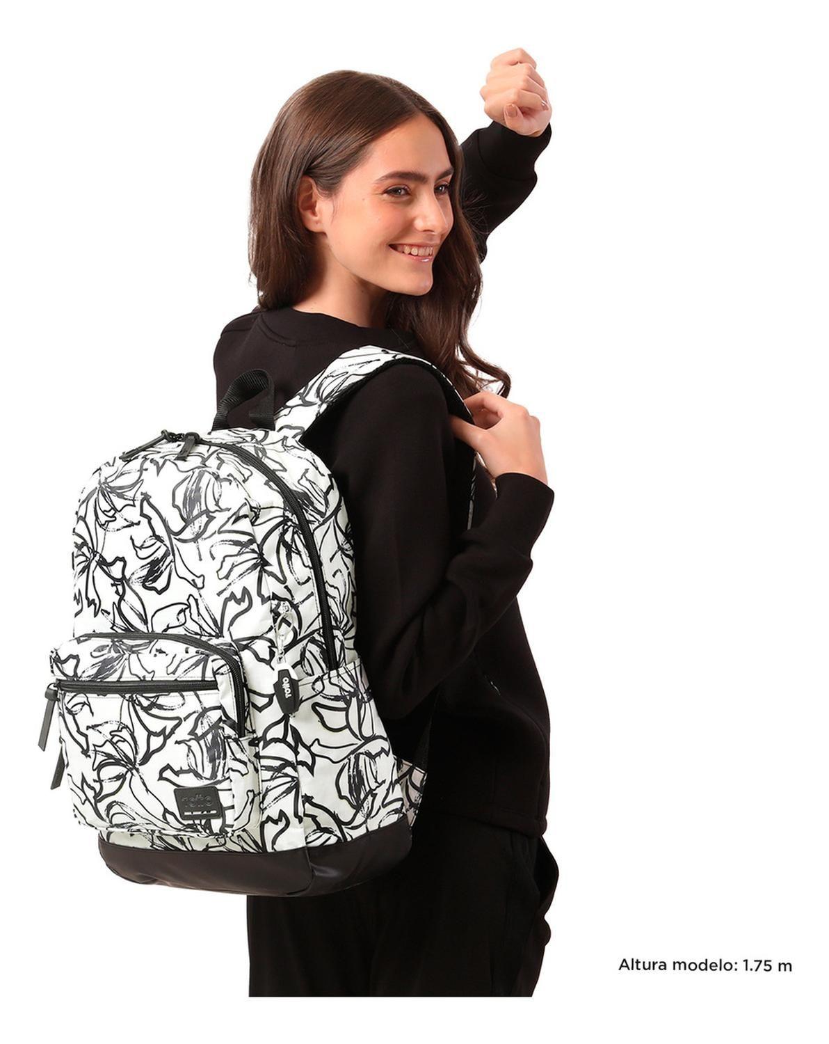 Mochila Mujer Totto Tocax Blanco Grafol-1