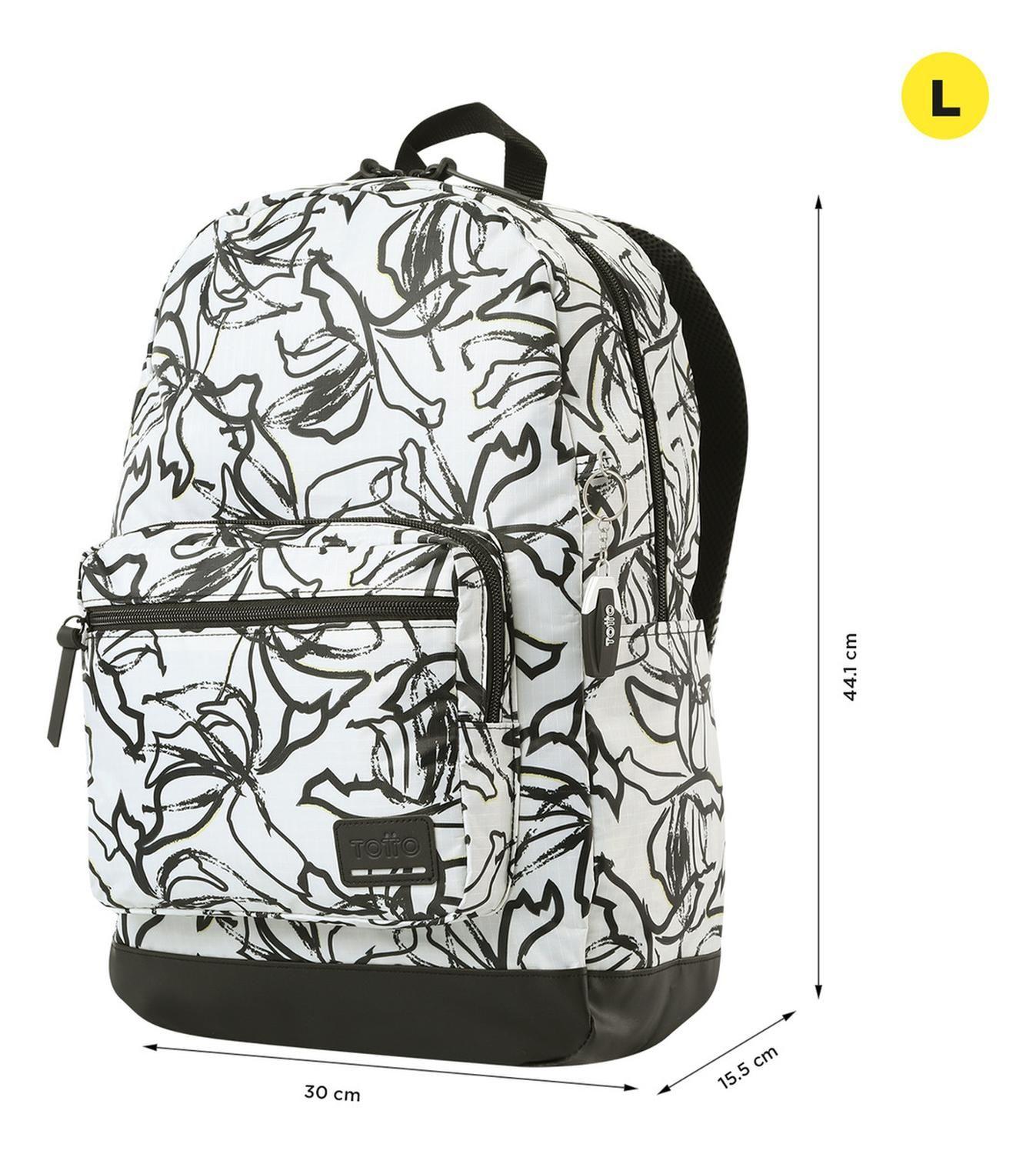 Mochila Mujer Totto Tocax Blanco Grafol-2