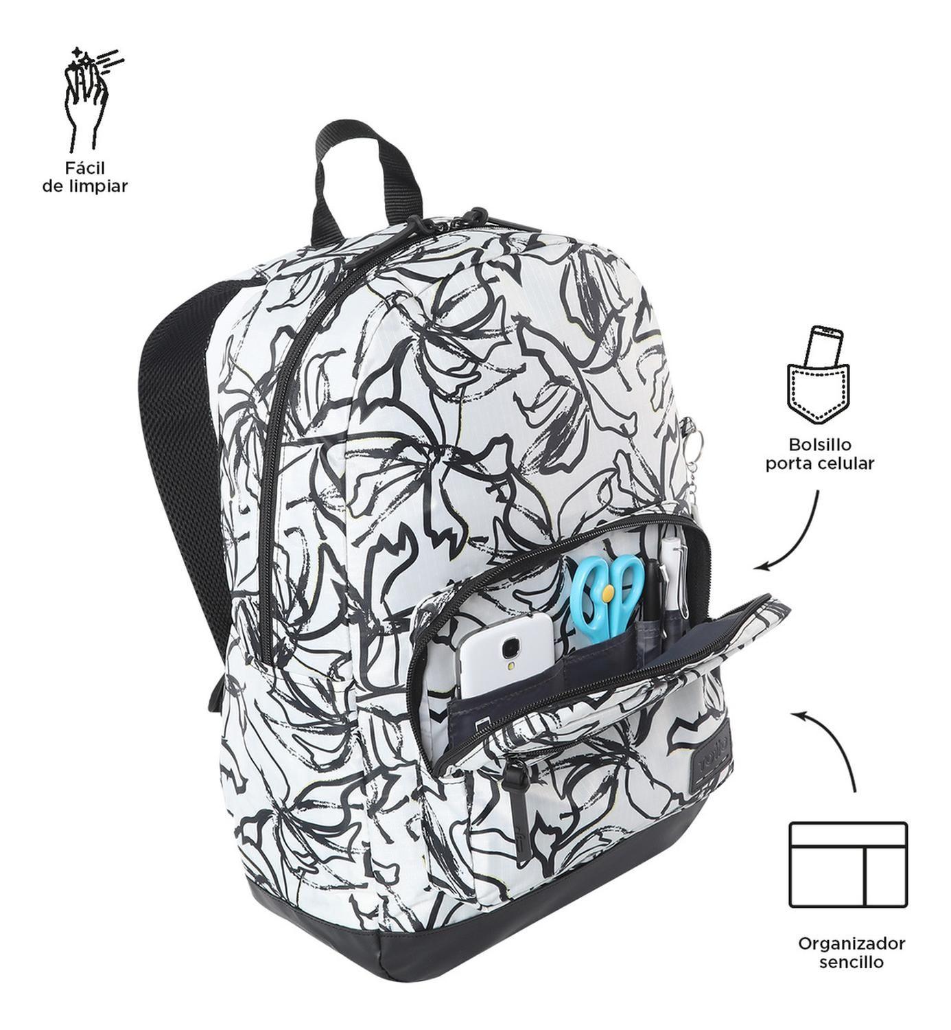 Mochila Mujer Totto Tocax Blanco Grafol-5