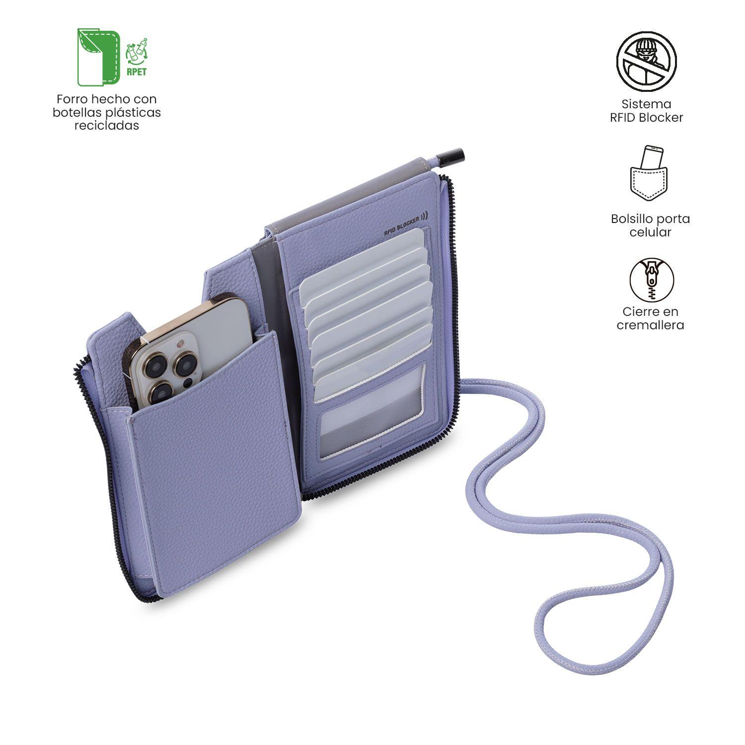 Portacelular Smooth Mujer con RFID Blocker Morado  Totto-3