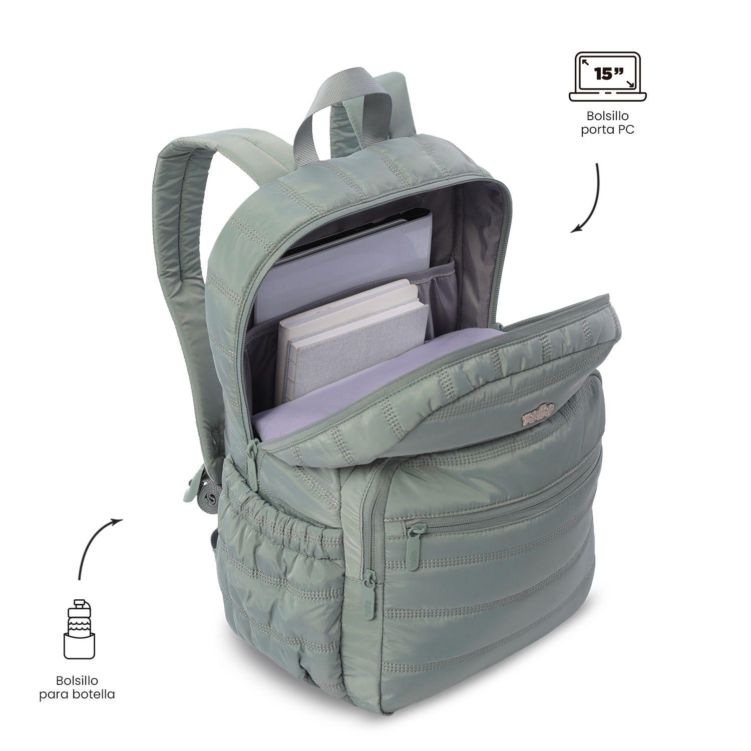 Mochila Universitario  Moxi Porta PC 15" Verde-4