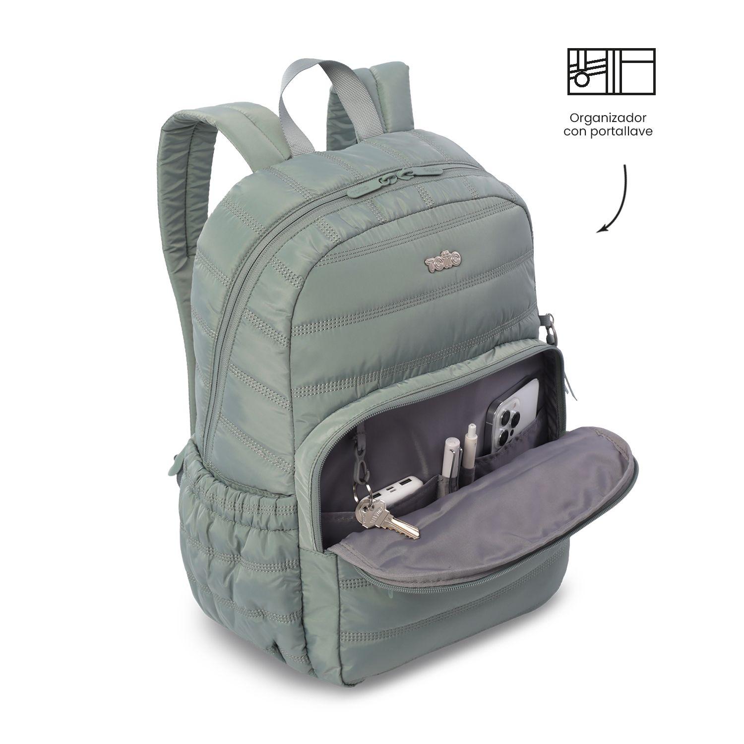 Mochila Universitario  Moxi Porta PC 15" Verde-5