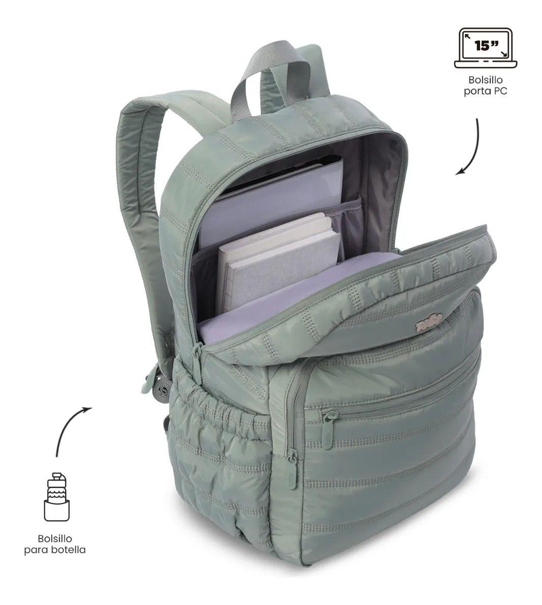 Mochila Universitario  Moxi Porta Pc 15  Verde-4