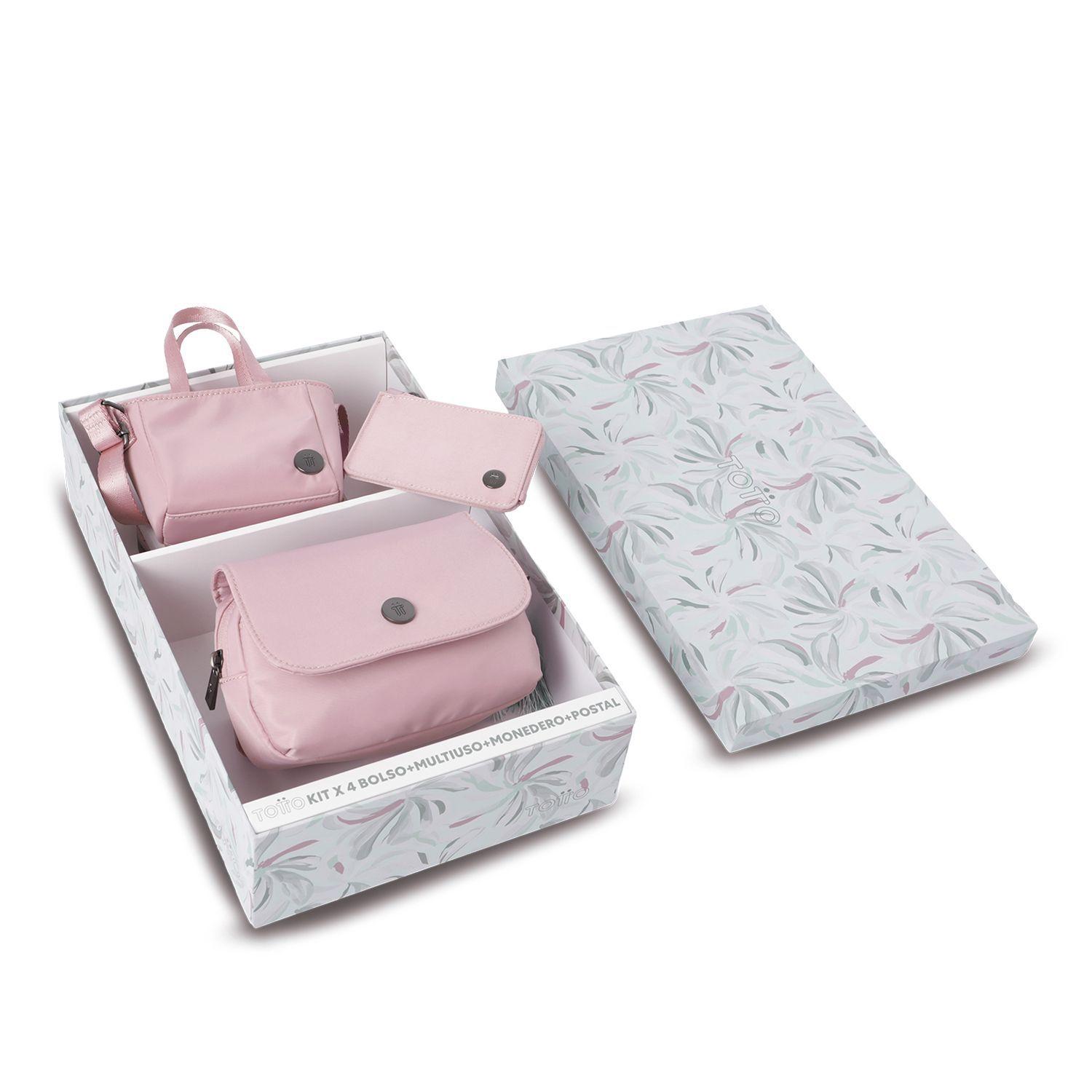 Kit de regalo Corneana 2 Ri onera Cosmetiquera Monedero Postal Rosado-0