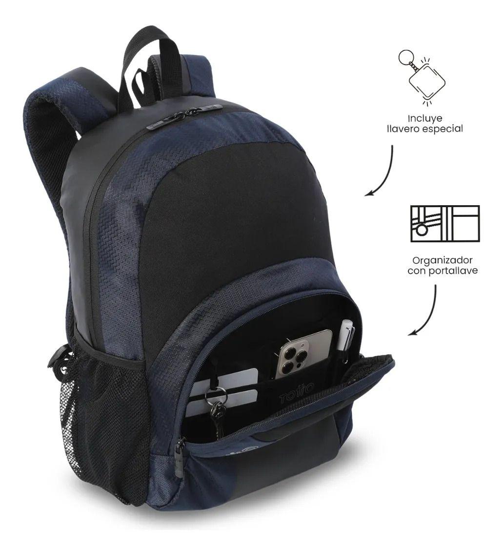 Mochila Universitario Teck 3.0 Porta Pc 13  Azul Hombre-5