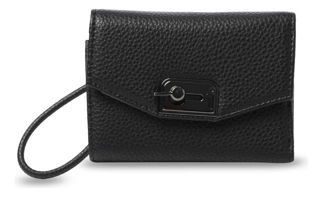 Billetera Mujer Smooth Pequeña Con Rfid Blocker Negra-0
