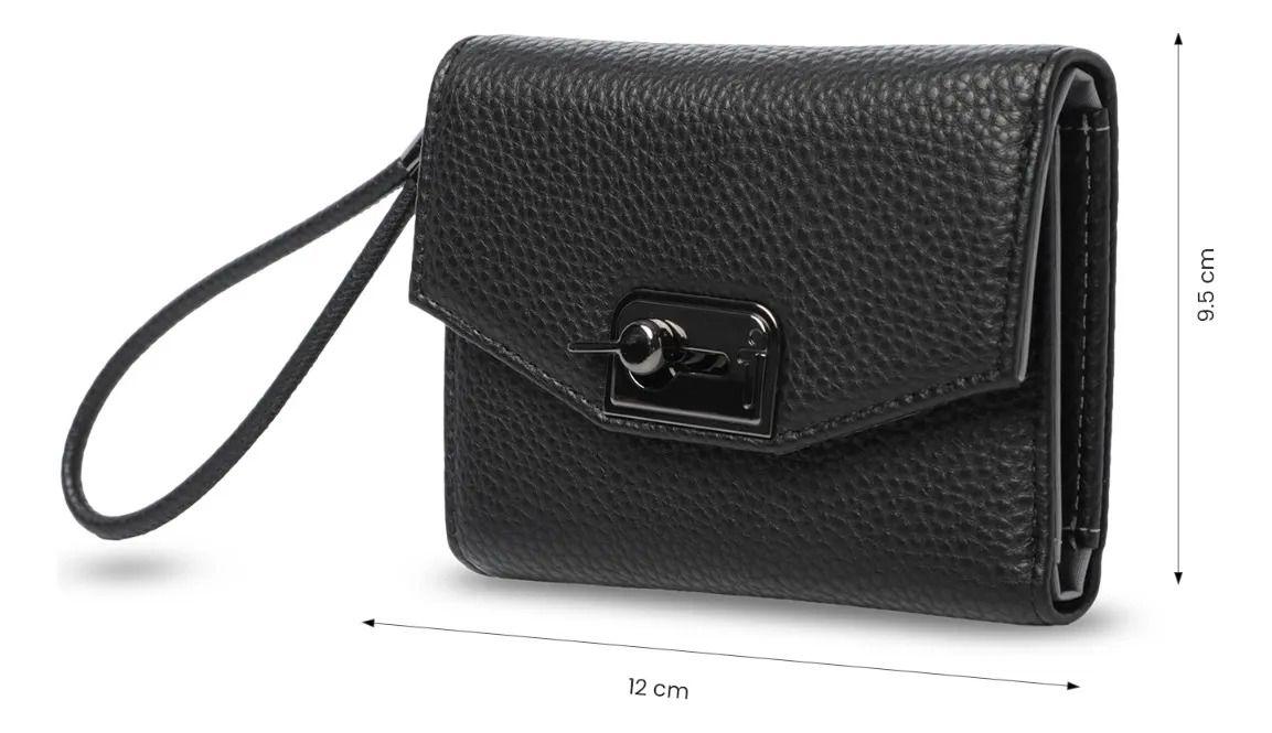 Billetera Mujer Smooth Pequeña Con Rfid Blocker Negra-1