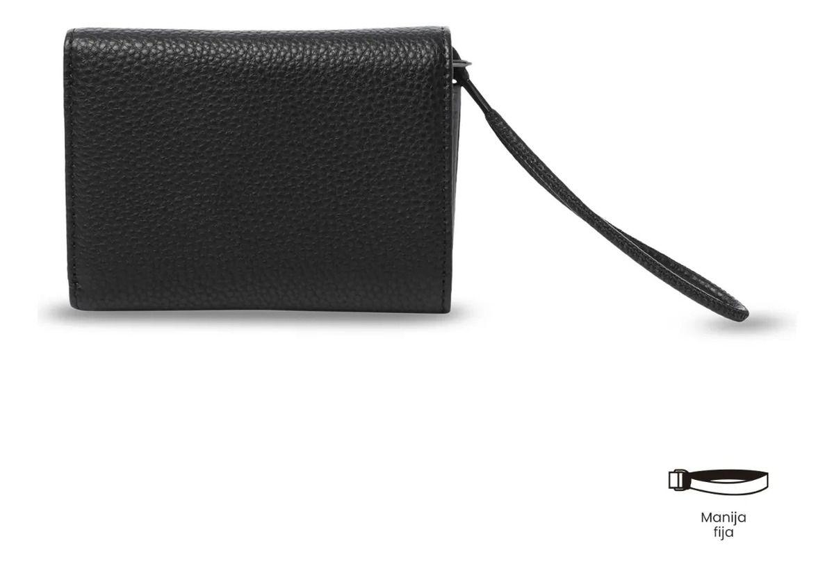 Billetera Mujer Smooth Pequeña Con Rfid Blocker Negra-4