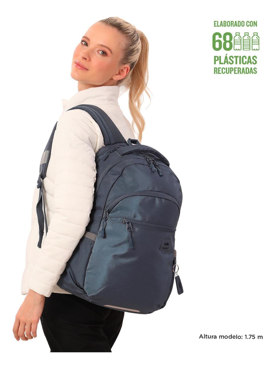 Mochila Ejecutiva Mujer Totto Indo Gris Folkstone Gray-1