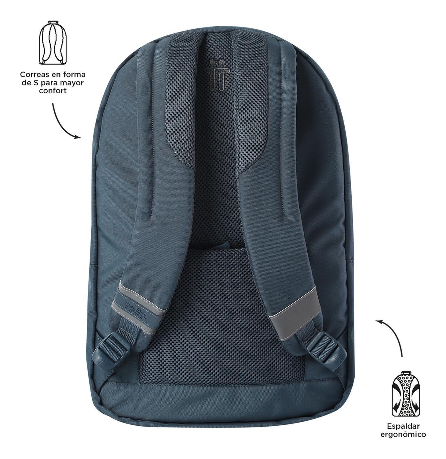 Mochila Ejecutiva Mujer Totto Indo Gris Folkstone Gray-3