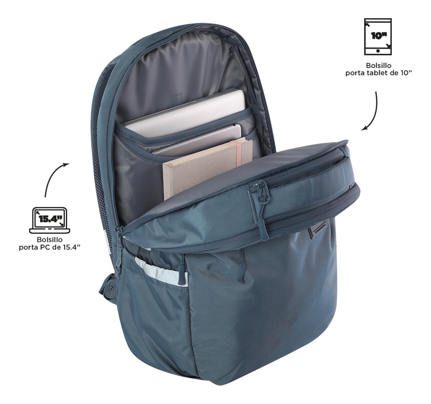 Mochila Ejecutiva Mujer Totto Indo Gris Folkstone Gray-4