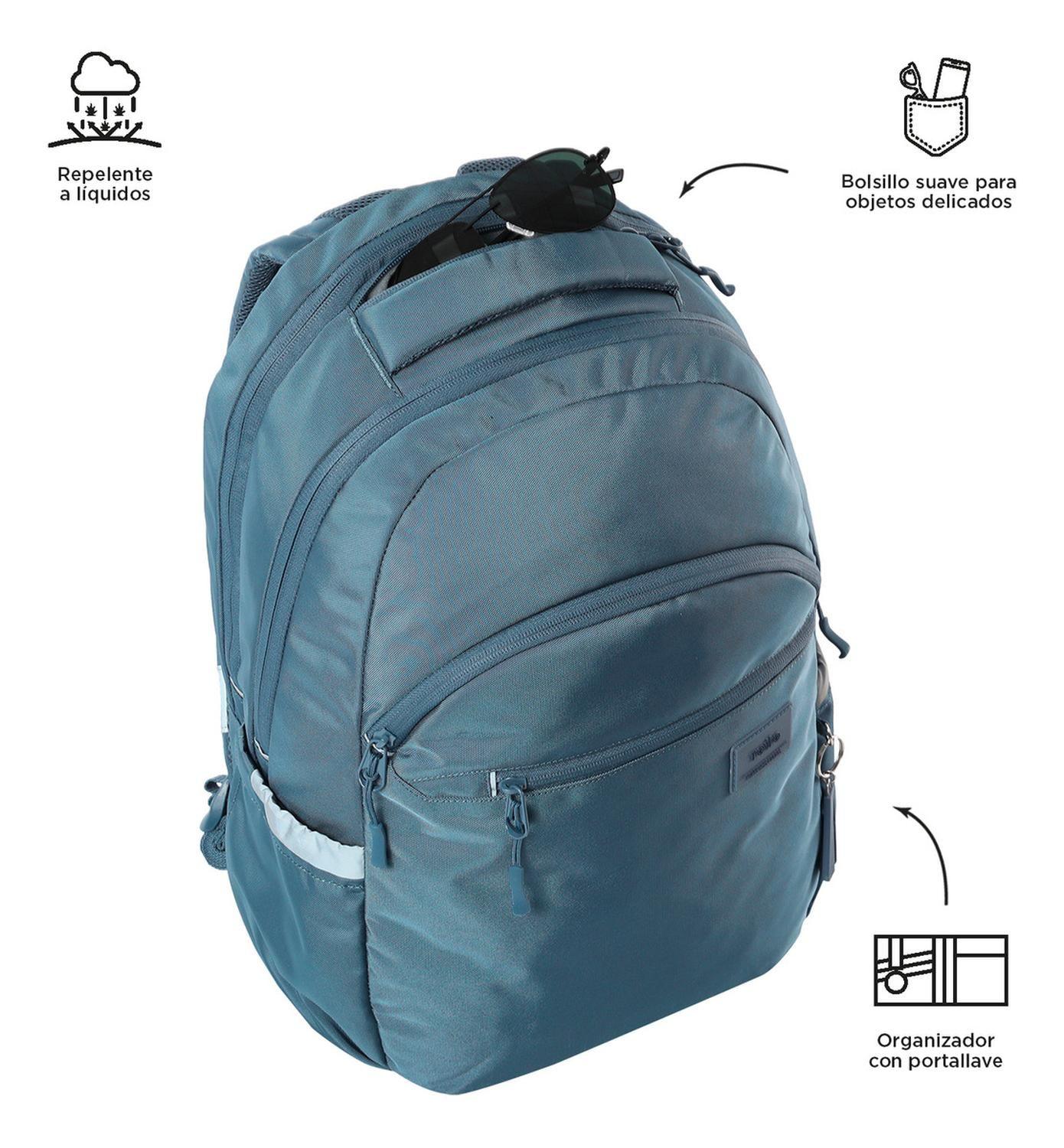 Mochila Ejecutiva Mujer Totto Indo Gris Folkstone Gray-5