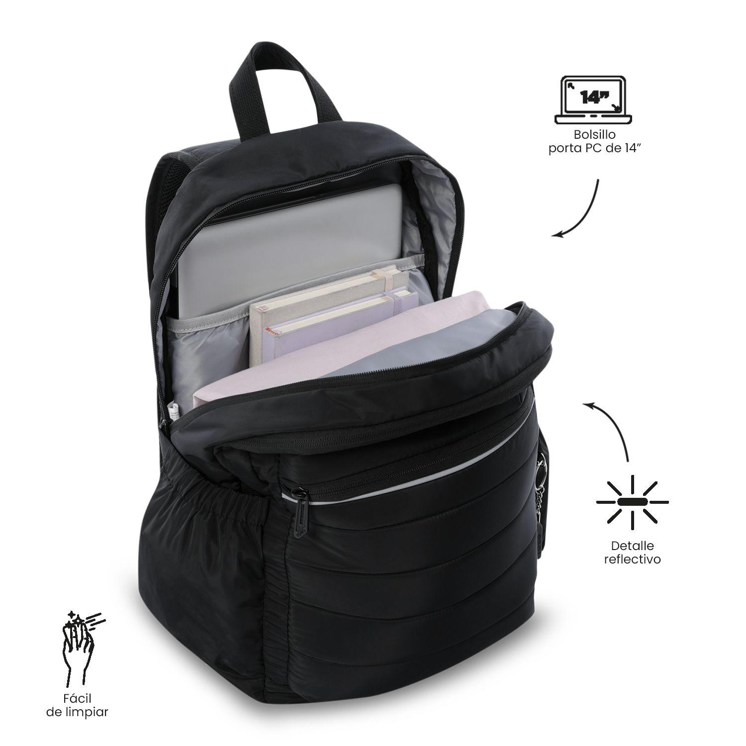 Mochila Universitaria Notebook 14" Plaine 2.0 Negra Unisex Totto-4