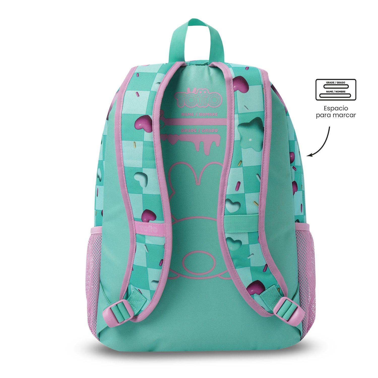 Mochila Niña Bunny Pump Grande Verde Totto-3