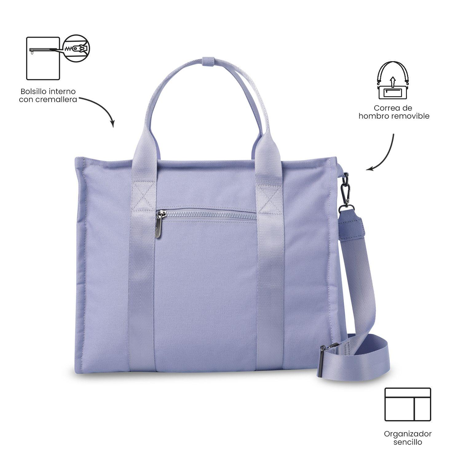 Cartera Mujer Tote-Bag Porta Notebook 15.4" Morado Totto-3