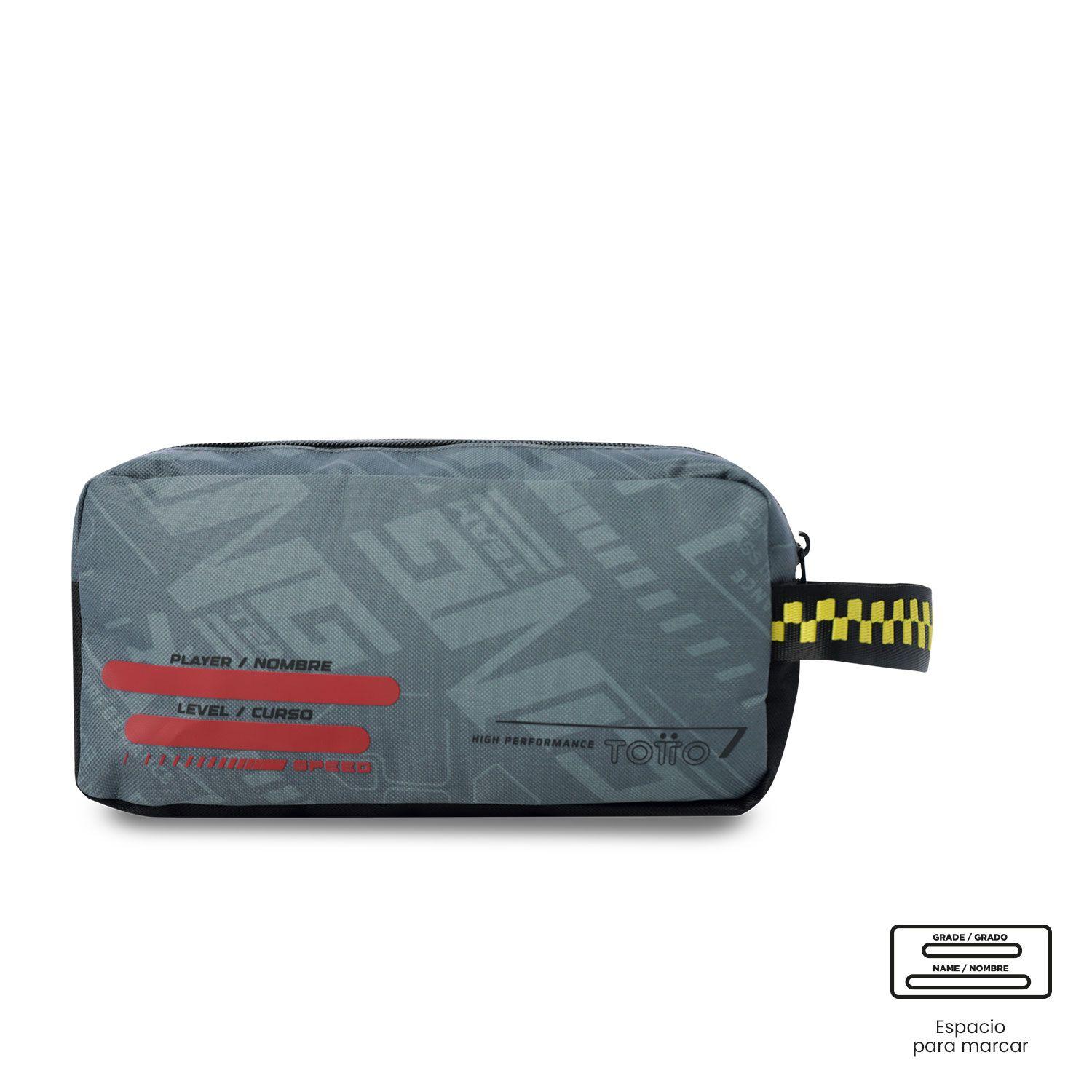 Estuche escolar niño 2 cuerpos Grand Prix Grande Gris Totto-3