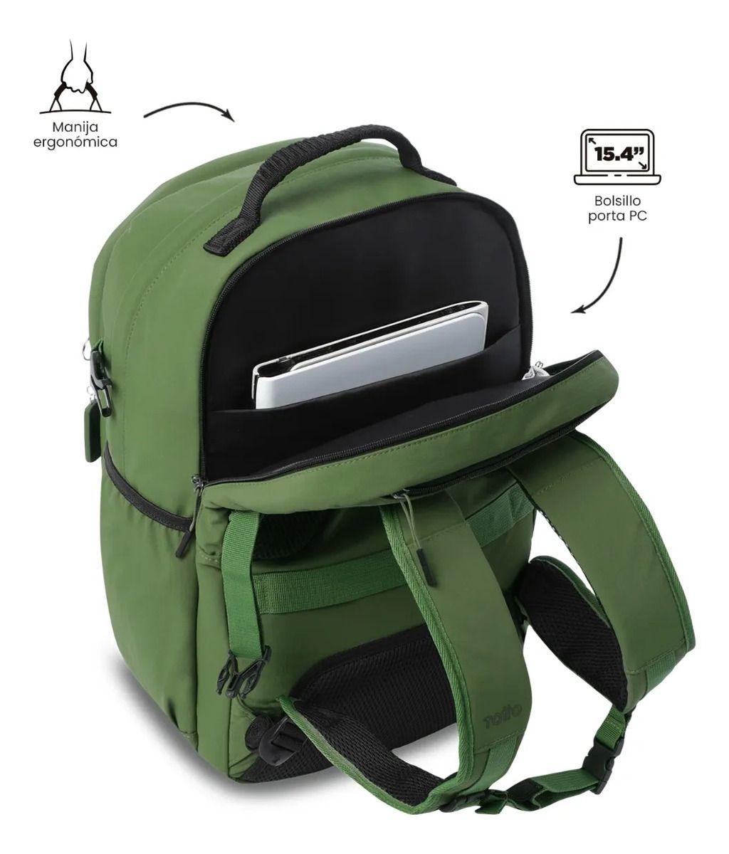 Mochila Universitario  Spa Porta Pc 15.4  Verde-3