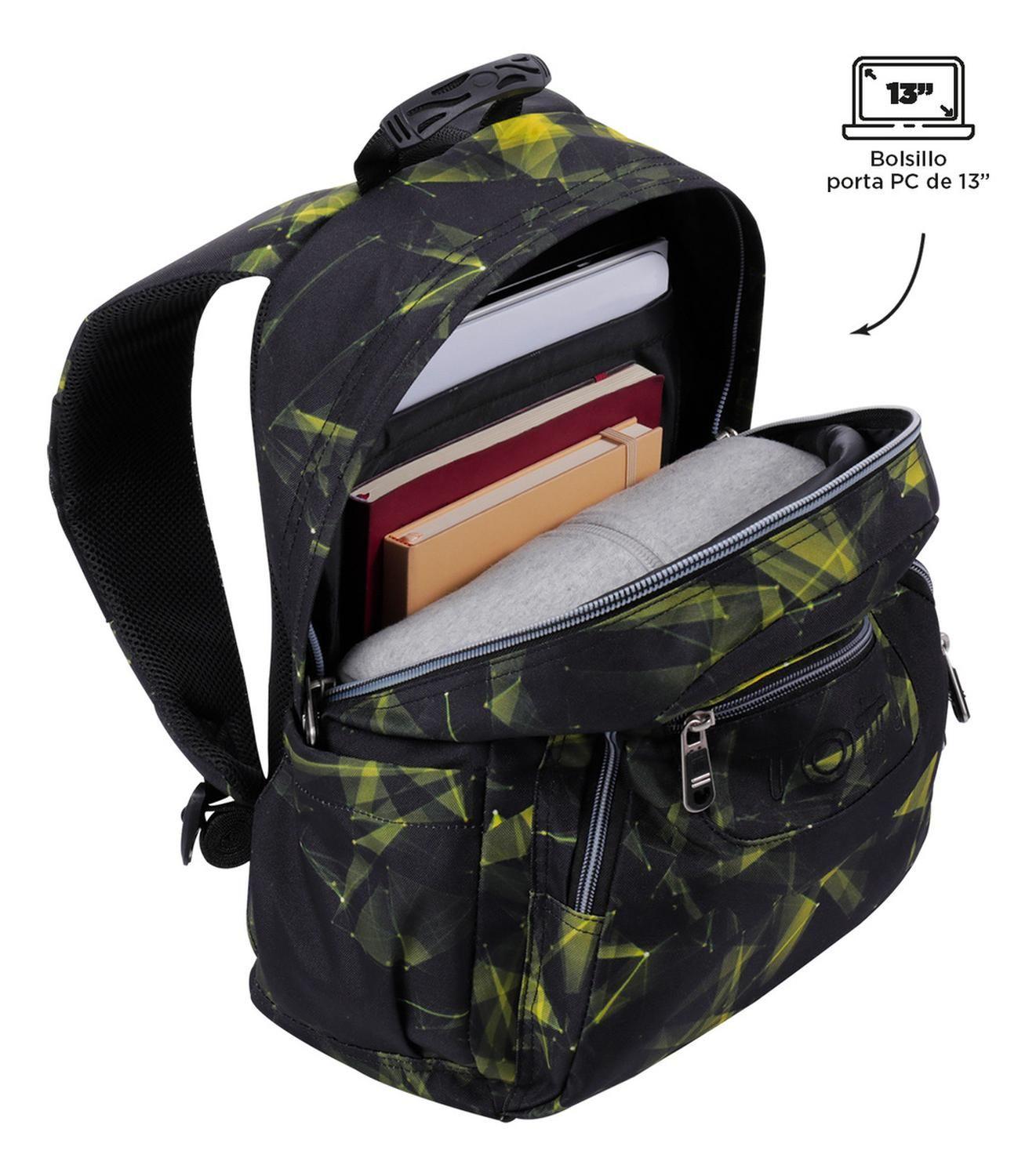 Mochila Escolar Totto Gommas Rpet Negro Renjae-4