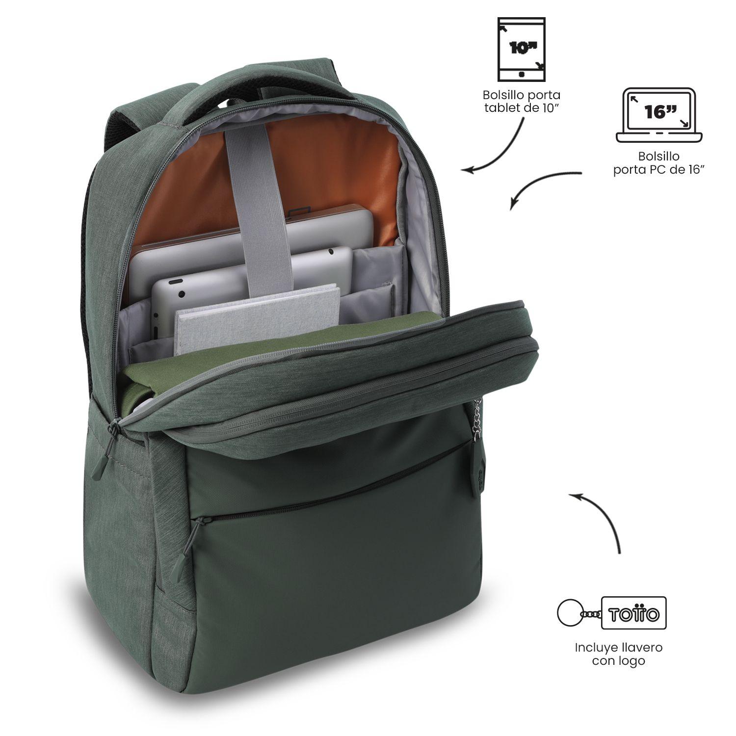 Mochila Ejecutivo Porta PC 16" Dallas Verde Hombre-4