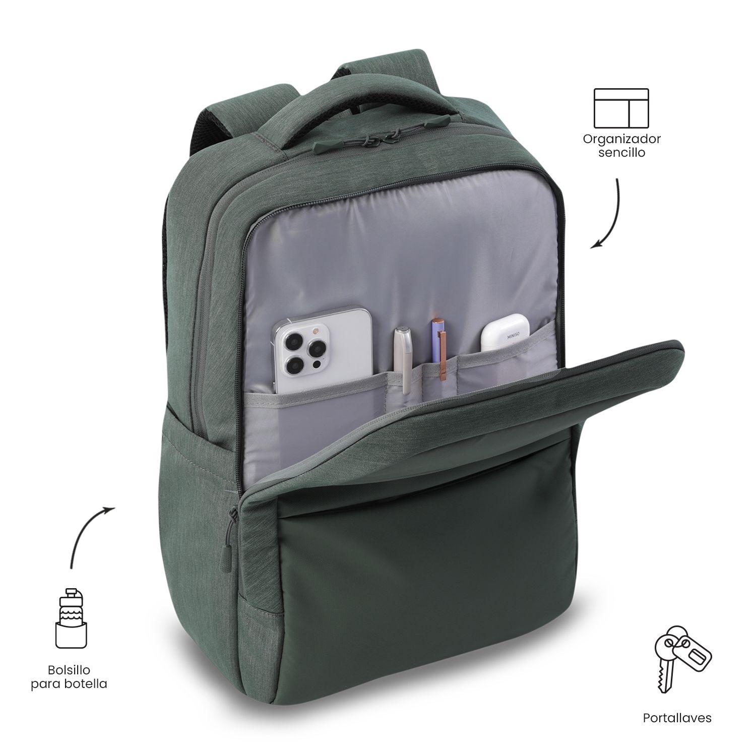 Mochila Ejecutivo Porta PC 16" Dallas Verde Hombre-5