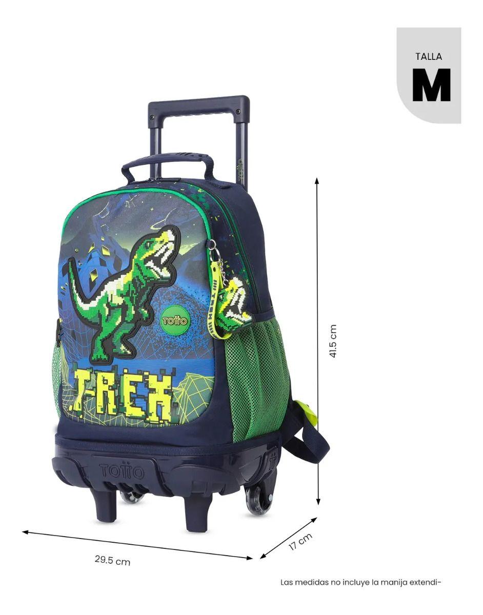 Mochila Para Niño Con Ruedas Digisaurio Mediano Azul-2