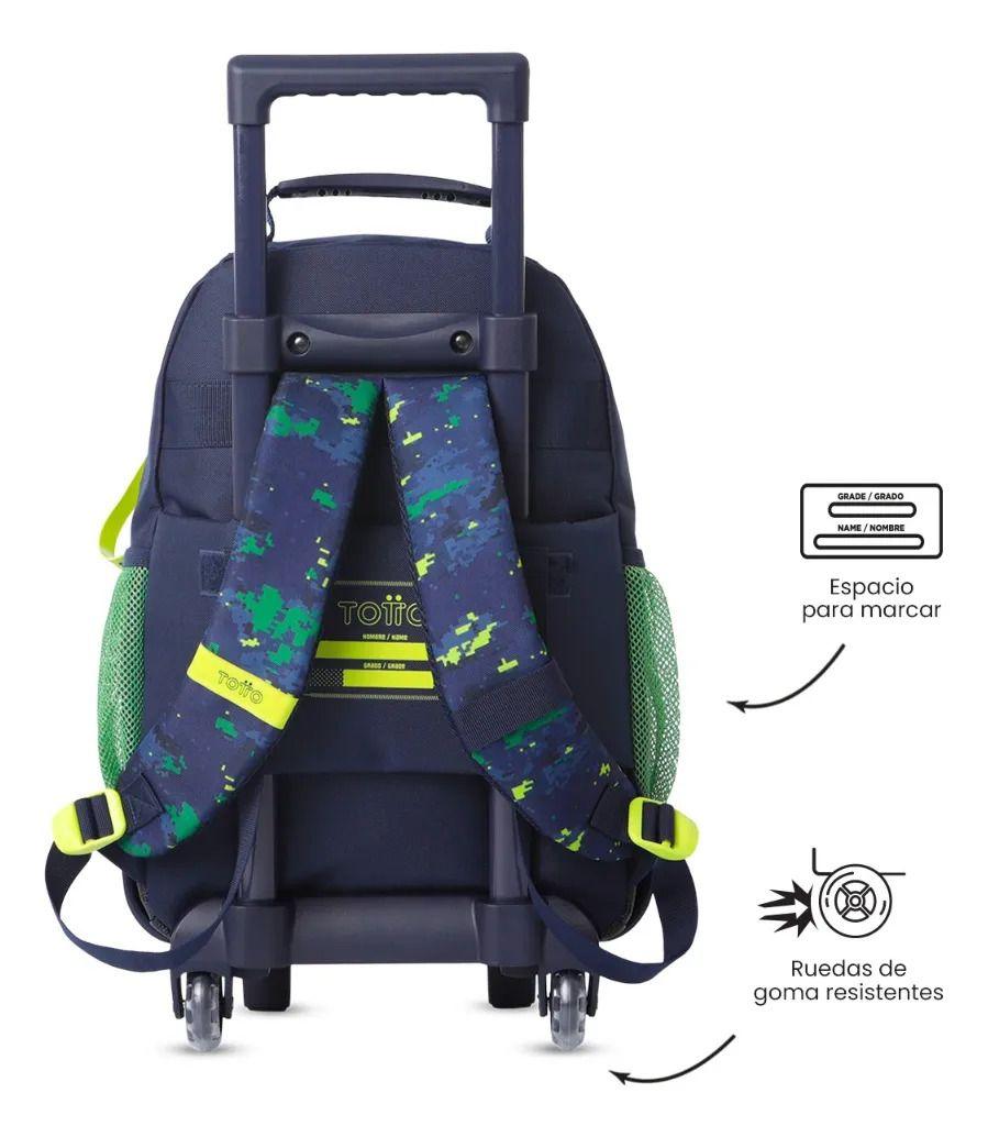 Mochila Para Niño Con Ruedas Digisaurio Mediano Azul-3