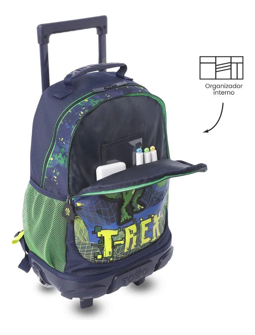 Mochila Para Niño Con Ruedas Digisaurio Mediano Azul-5