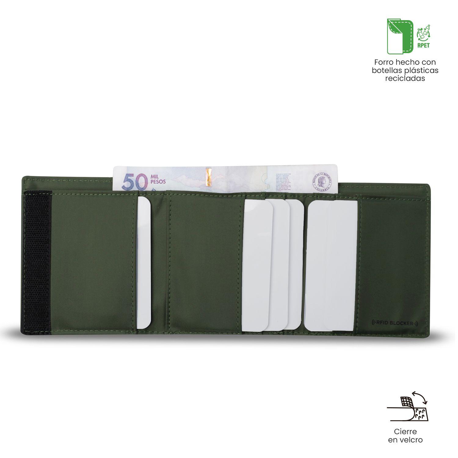 Billetera Totto Hombre Sayle con RFID Blocker Verde-3