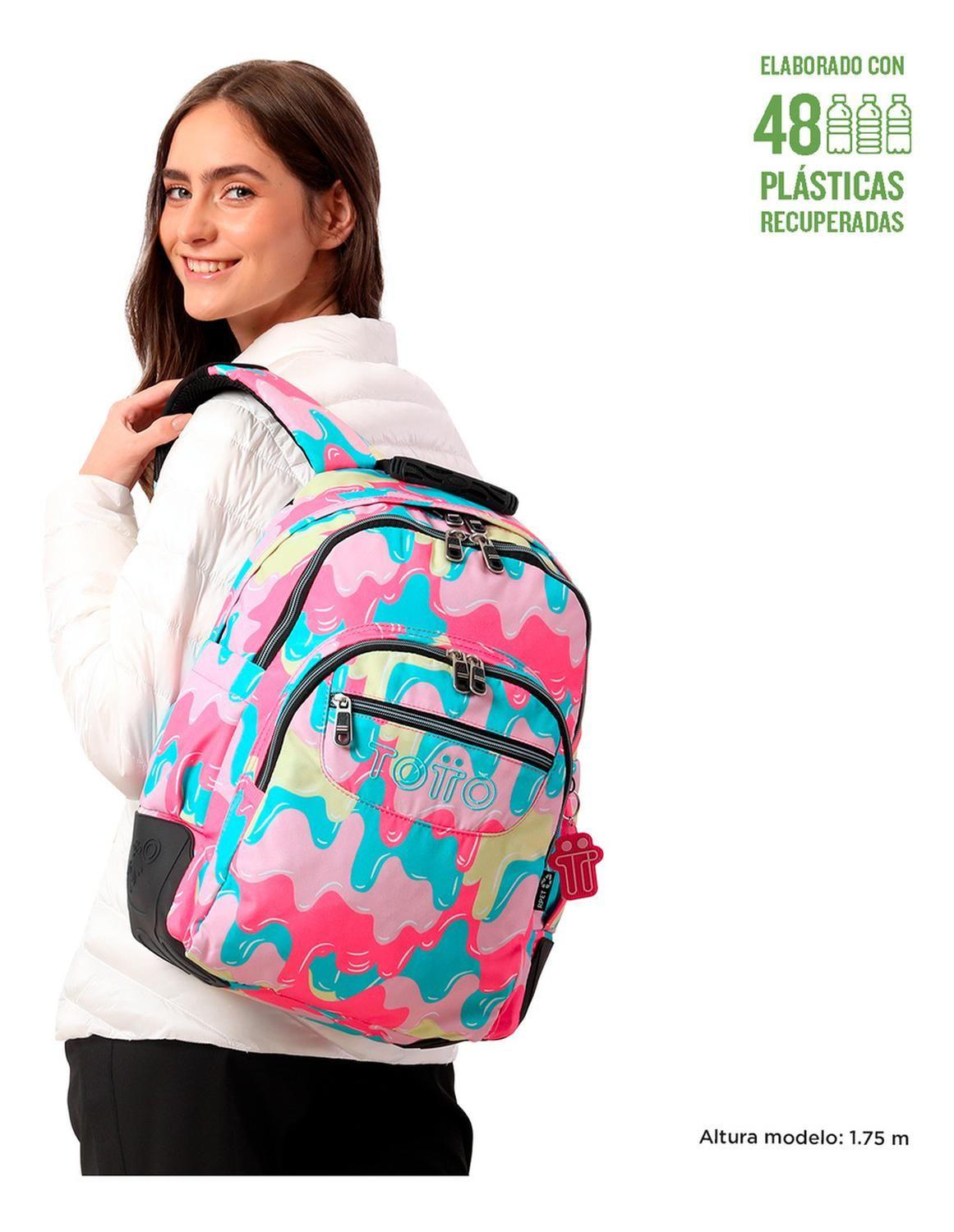 Mochila Escolar Totto Rayol Rpet Rosado Luty-1
