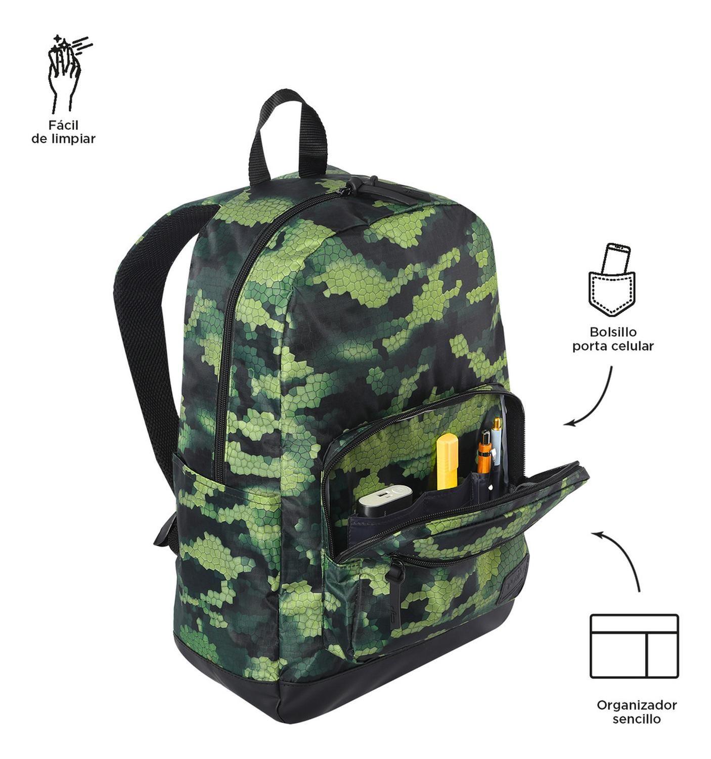 Mochila Hombre Totto Tocax Verde Eiha Lapis-5