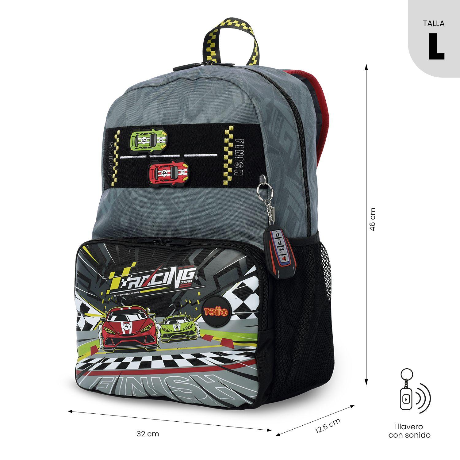 Mochila para Niño Grand Prix Grande Gris-2